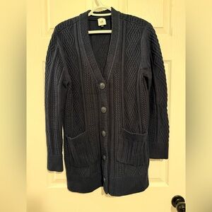 CAbi Dark Blue Cable Knit Cardigan